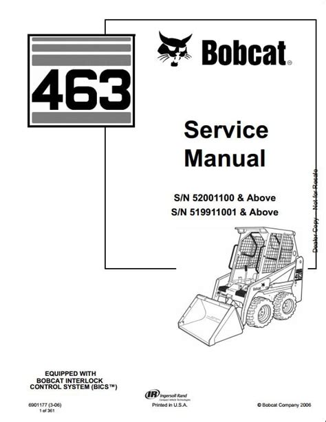 bobcat 463 skid steer loader service repair manual|bobcat 463 skid steer manual.